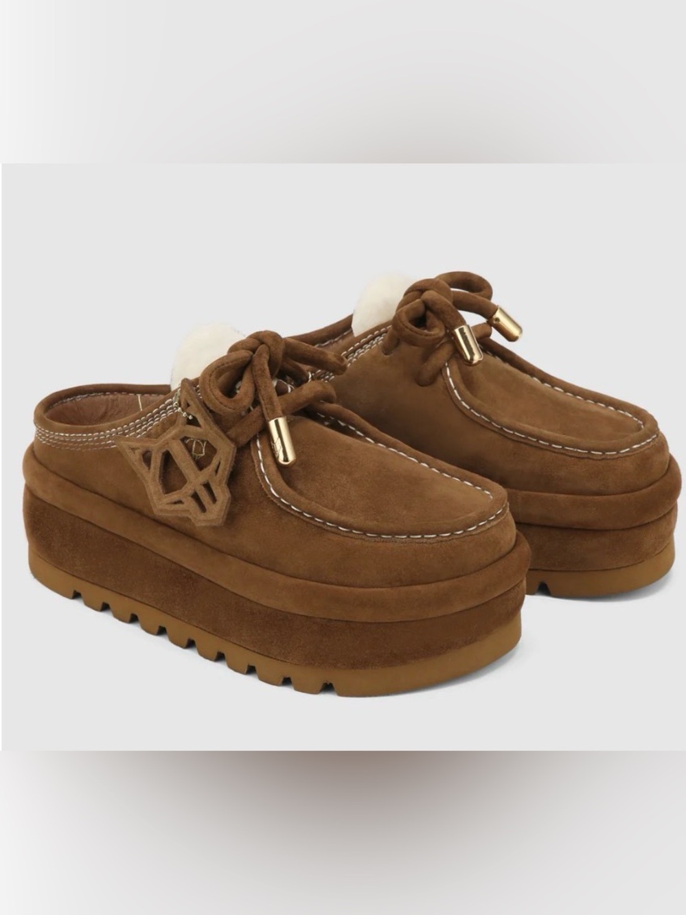 NAKED WOLFE WOMENS BLIZZARD TAN SUEDE/SHEARLING